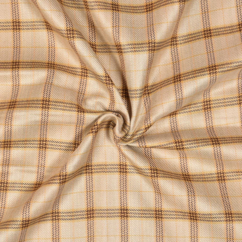 Beige-Brown-Checks-Tweed-Wool-Fabric-90772