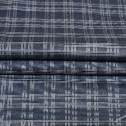 Black-Gray-Checks-Tweed-Wool-Fabric-90773