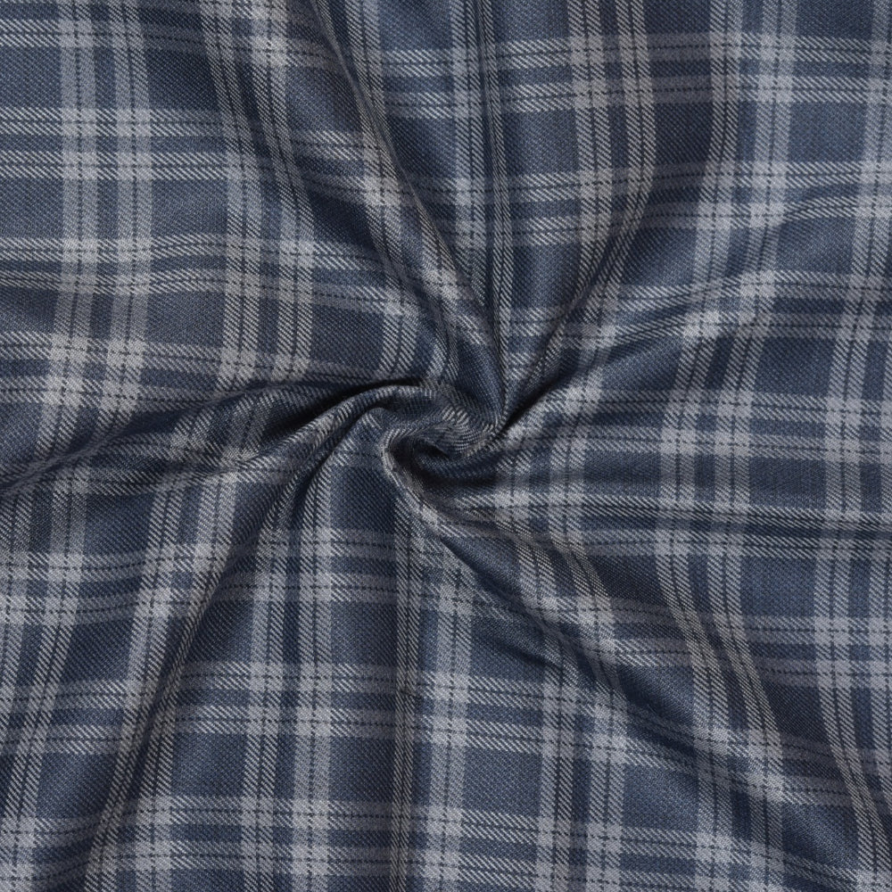 Black-Gray-Checks-Tweed-Wool-Fabric-90773