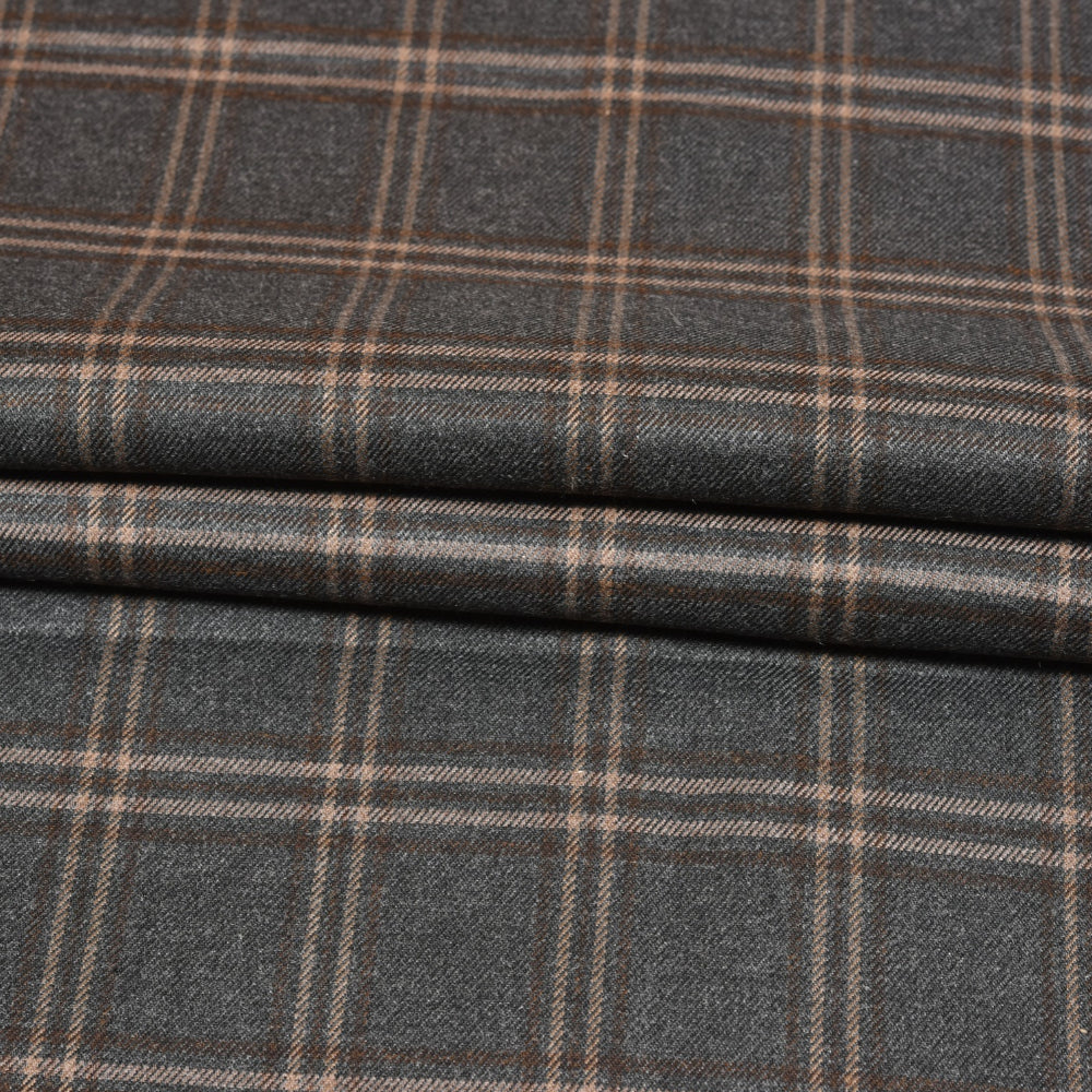 Black-Beige-Checks-Tweed-Wool-Fabric-90774