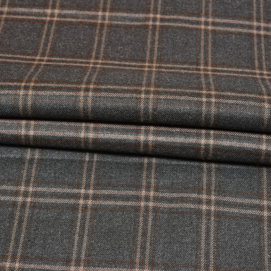 Black-Beige-Checks-Tweed-Wool-Fabric-90774