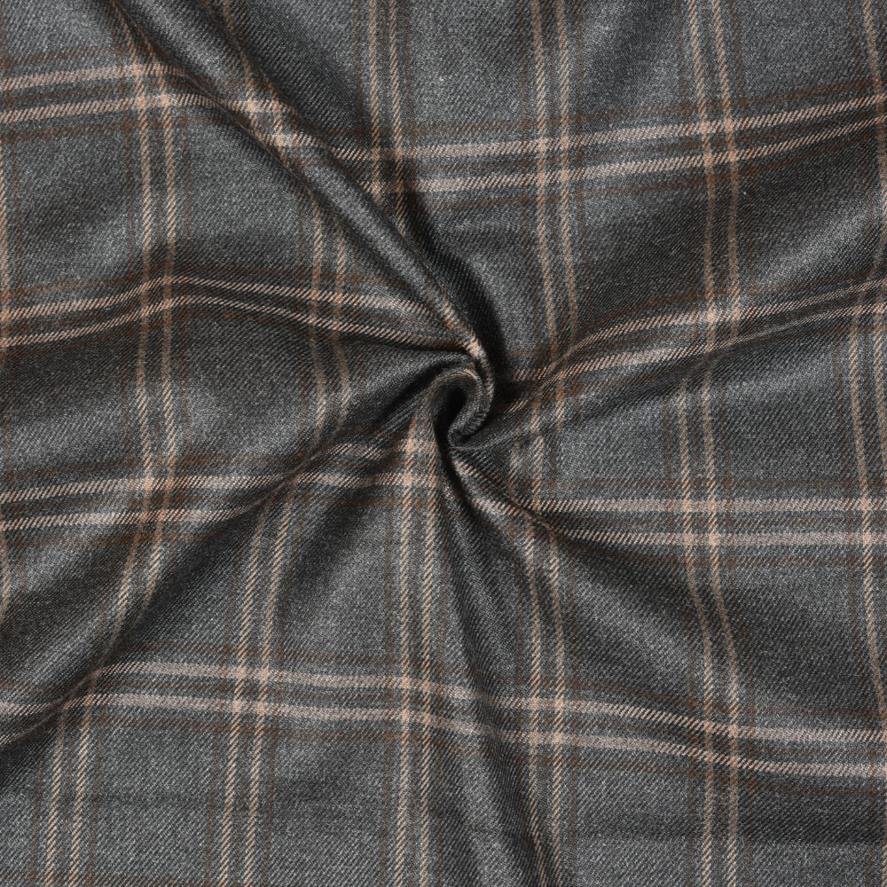 Black-Beige-Checks-Tweed-Wool-Fabric-90774