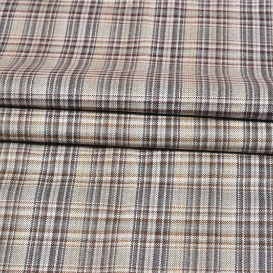 Beige-Brown-Checks-Tweed-Wool-Fabric-90775