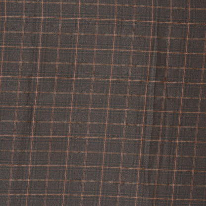Brown-Orange-Checks-Tweed-Wool-Fabric-90776