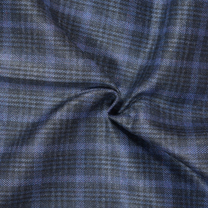 Navy-Blue-Black-Checks-Tweed-Wool-Fabric-90777