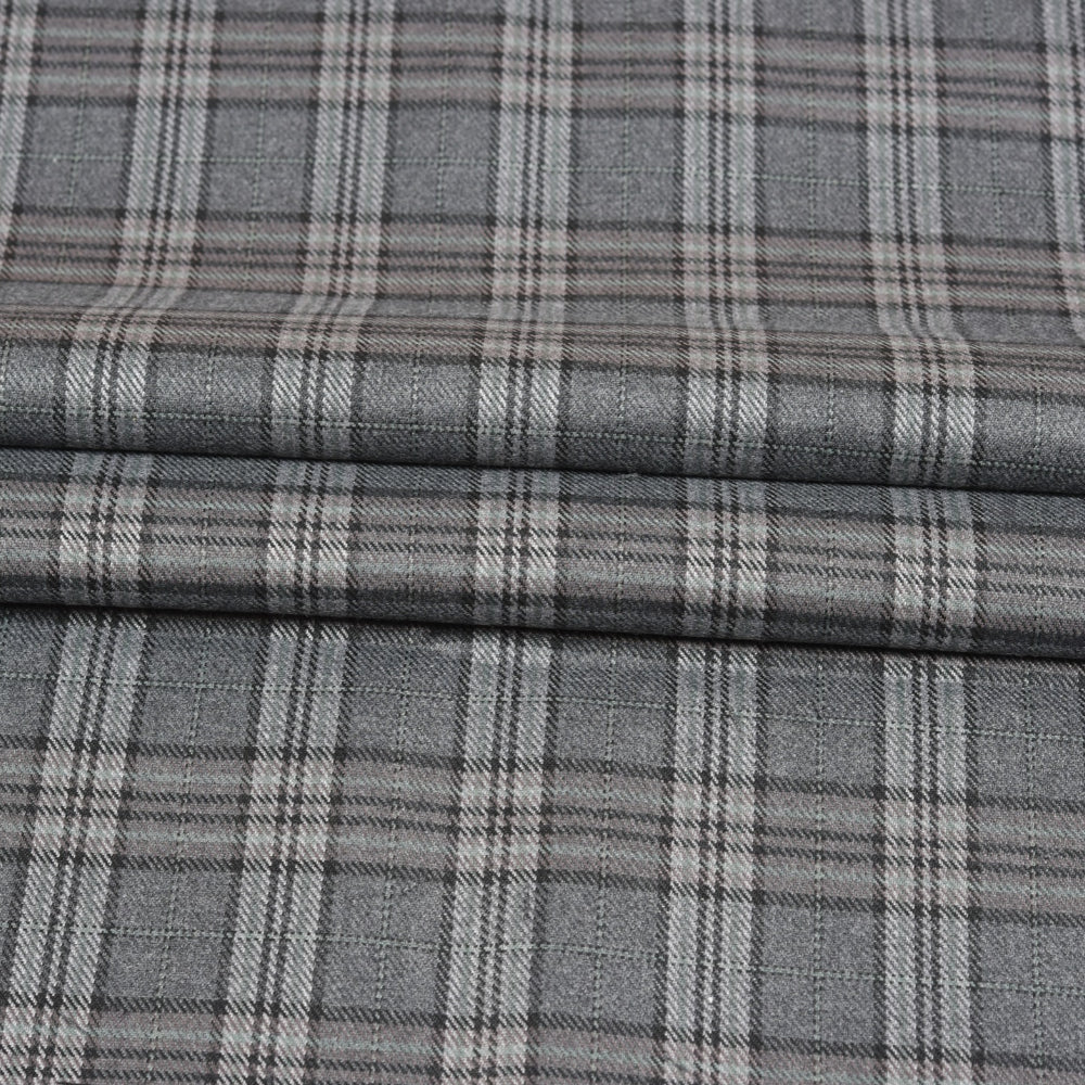 Gray-Black-Checks-Tweed-Wool-Fabric-90779