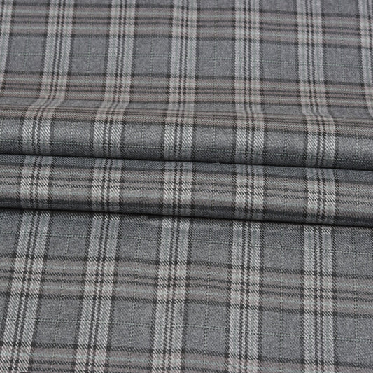 Gray-Black-Checks-Tweed-Wool-Fabric-90779