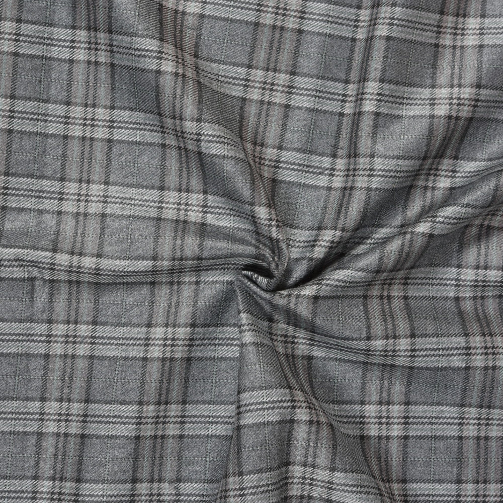 Gray-Black-Checks-Tweed-Wool-Fabric-90779