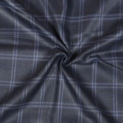 Navy-Blue-Gray-Checks-Tweed-Wool-Fabric-90780