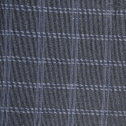 Navy-Blue-Gray-Checks-Tweed-Wool-Fabric-90780
