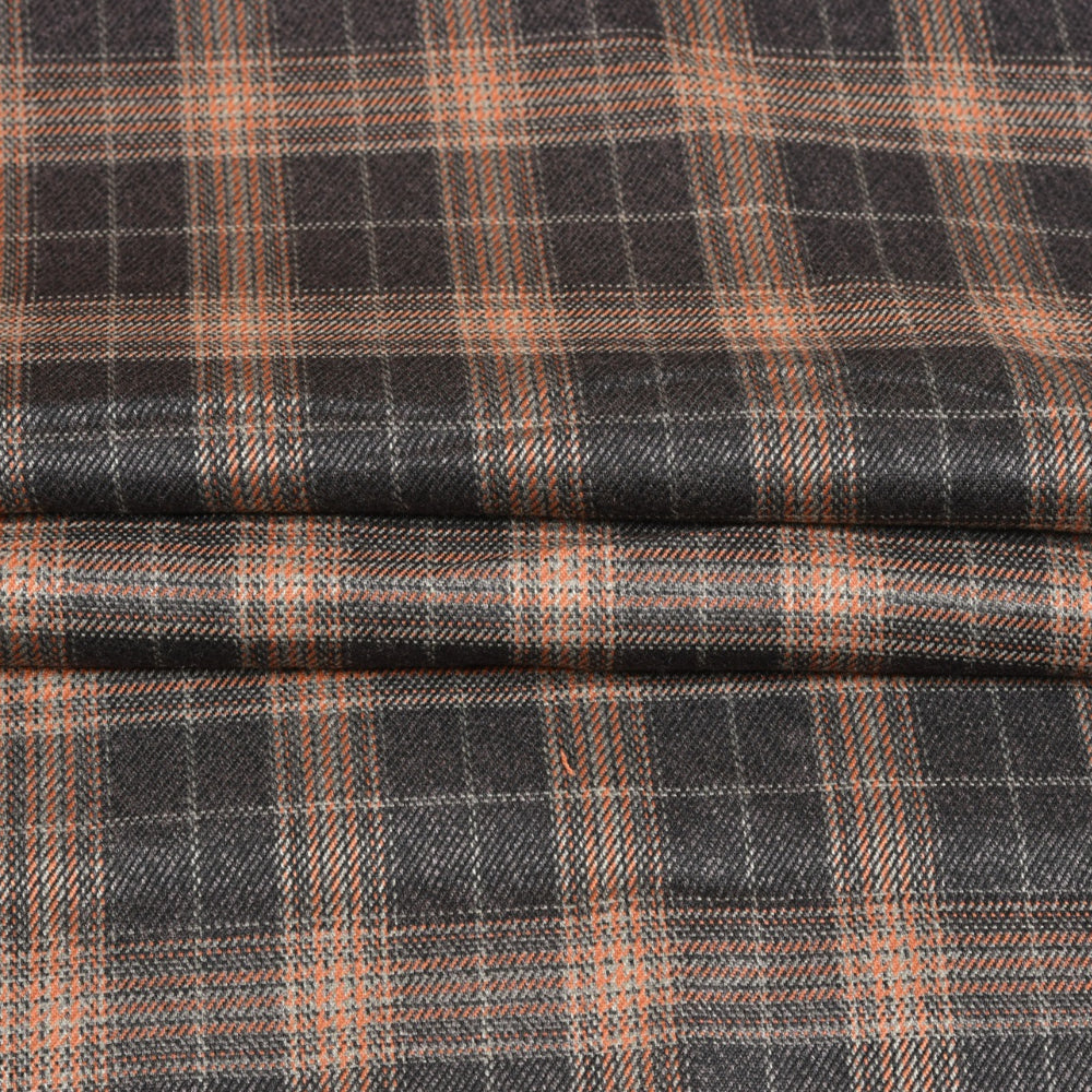 Black-Brown-Checks-Tweed-Wool-Fabric-90781