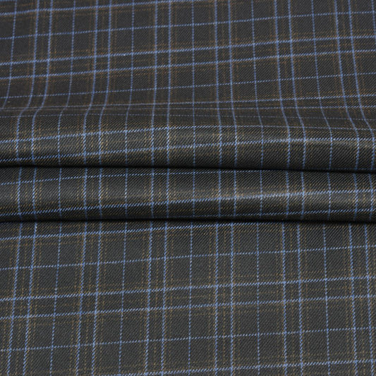 Black-Blue-Checks-Tweed-Wool-Fabric-90782