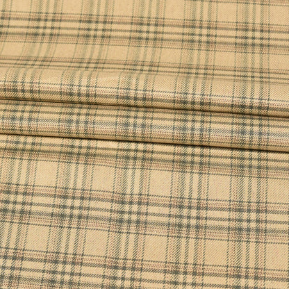 Beige-Green-Checks-Tweed-Wool-Fabric-90785
