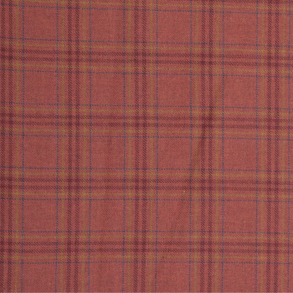 Wool Blazer Fabric (2 Meter)-Red Navy Blue Checks-90658