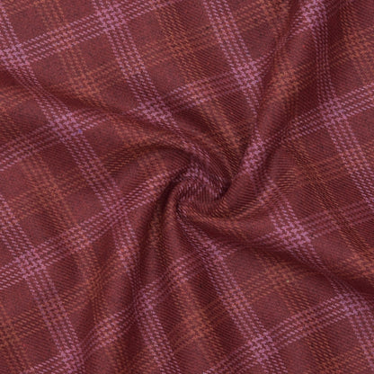 Wool Blazer Fabric (2 Meter)-Red Yellow and White Checks-90656