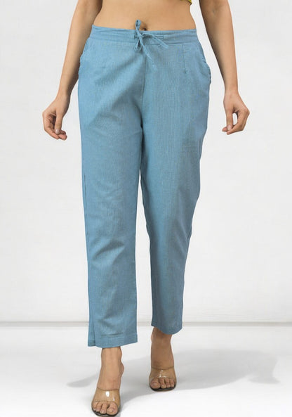 Sky Blue Cotton Pant-49185