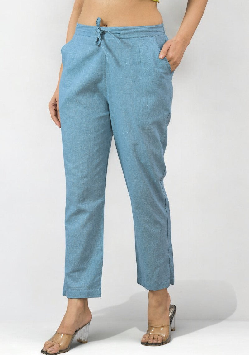 Sky Blue Cotton Pant-49185