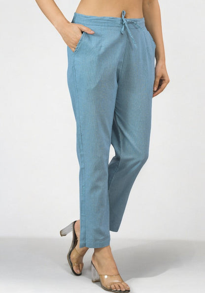 Sky Blue Cotton Pant-49185