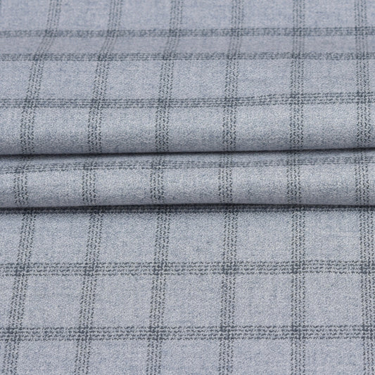 Wool Blazer Fabric (2 Meter)-White Black Checks-90650