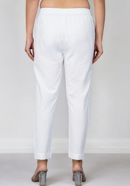 White Cotton Pant-49194