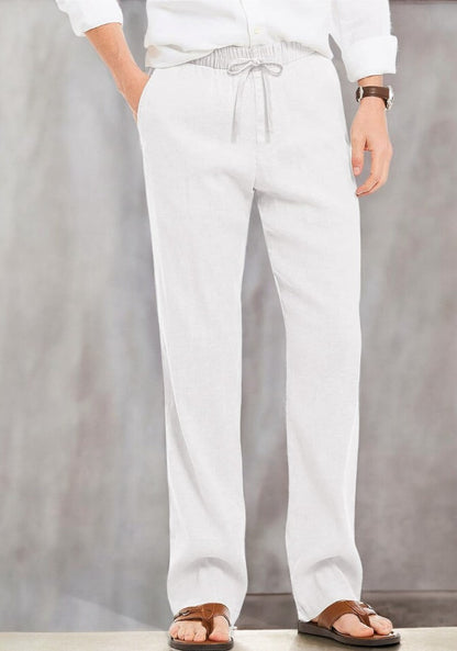 loose dress pants for men Mlzmgr Plus Size Work Straight Leg Fitted Pants Business Casual Pants S-5xl, Men's, Size: 3XL Reflective tape on cuff hem for night visibility White Linen Loose Fit Men