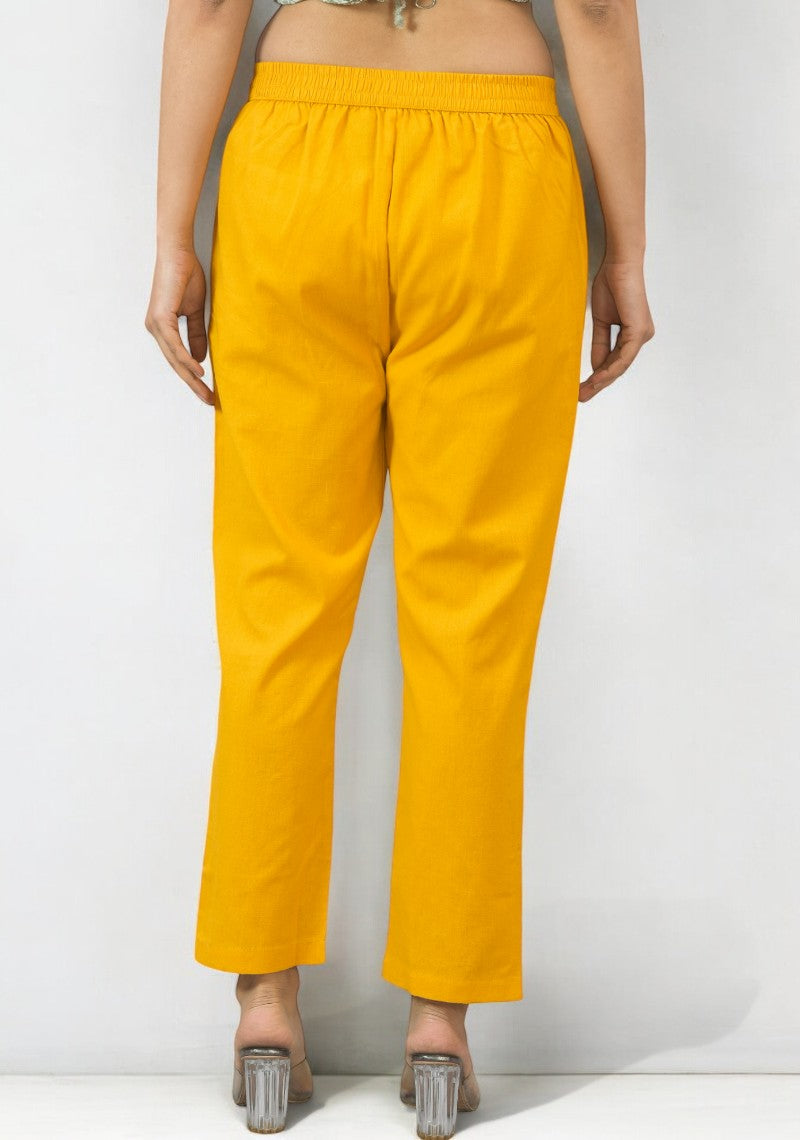 Yellow Cotton Pant-49186