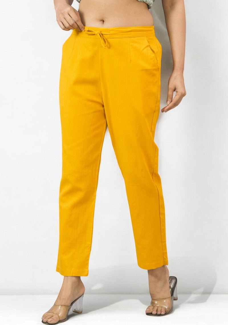 Yellow Cotton Pant-49186