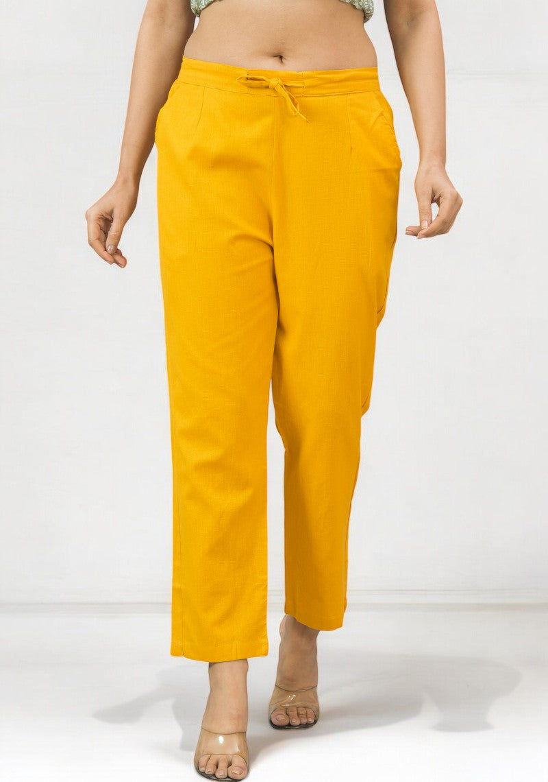 Yellow Cotton Pant-49186